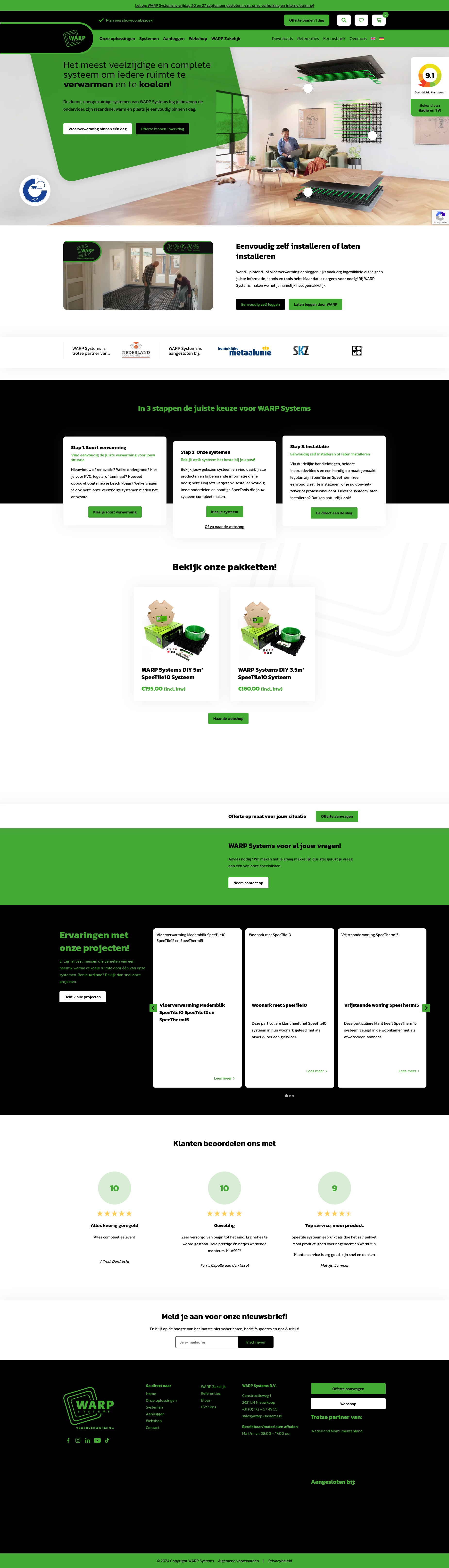 WARP Systems Homepagina